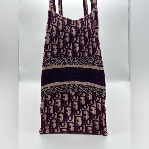 Christian Dior Book Tote Oblique Canvas Maroon Burgundy (Medium) With Box - Picture 6 of 16